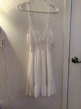 Hollister White Lace-Trim Camisole Dress